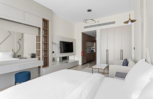 Al Barsha Apartment | Charming Studio in Arjan with pool and gym