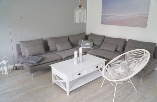 Langeoog Apartment | Charming vacation apartment with maritime flair, ground floor, 3 rooms, approx. 63m², SW, W-balcony