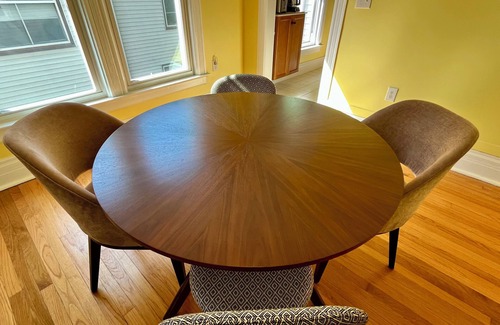Ypsilanti Apartment | Cheerful 2BR apt, historic home near EMU and U-M, walkable area. Dog friendly!
