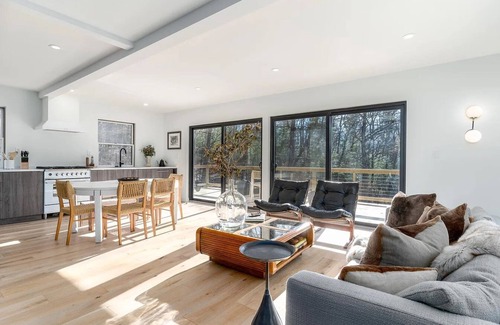 Catskill Ski Chalet | Chic Stream-side Chalet with Mountain View and Vintage Designer Furnishings