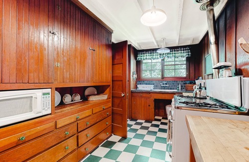 Guerneville House | Classic cabin steps to river, beach - private hot tub & fireplace - dog-friendly