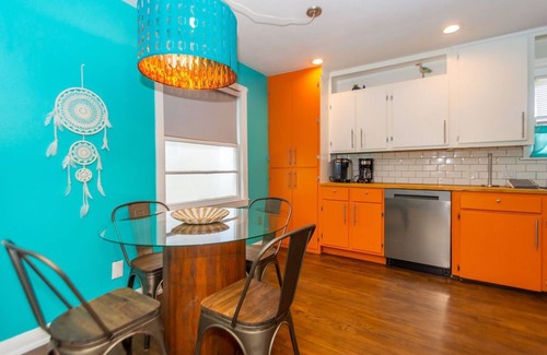 San Jacinto House | Colorful 2BR Unit Tucked Away w/Front Yard, Walk to Beach, Pier & The Strand!