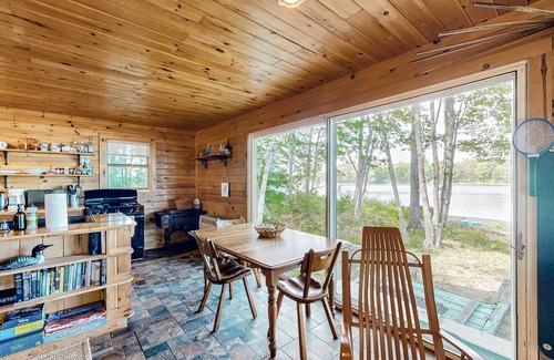 Mariaville Cabin | Cozy lakefront cabin with amazing views, deck, firepit, & water access