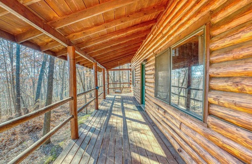 Saint Joe Cabin | Cozy, rustic Buffalo River log cabin with indoor/outdoor firepit. Sleeps 10!