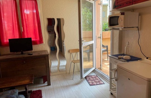 Argeles-sur-Mer Apartment | Cozy Studio Steps from Beach with Terrace, Barbecue, Private Parking