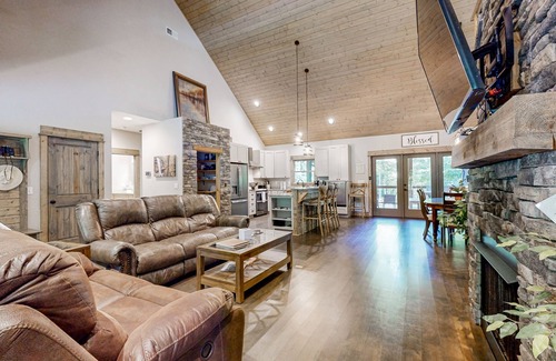 Pisgah Forest House | Custom Creekside Escape | Entertainers Deck & Wooded Views, Kids Play Zone