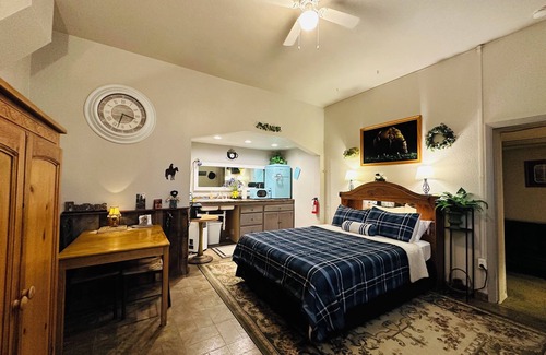 Salmon Hotel | Deluxe Single Queen Suite Futon & Kitchenette