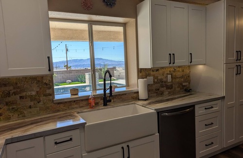 Lake Havasu City House | Desert Rose Oasis, Pool, Firepit, Lake Views!