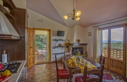 Montaione House | Detached house with stunning view in Montaione,Pool,Wi-Fi,garden,terrace,BBQ,4 p