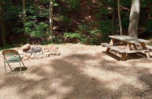 Lake of the Ozarks RV Rental | DnD Camp Site #2 Private Woods primitive campground in Sunrise Beach