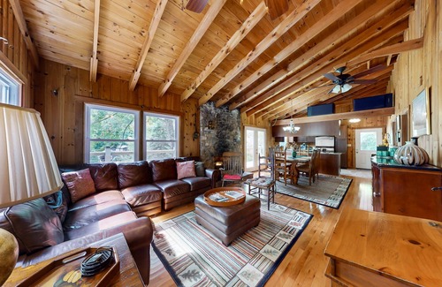 Boone House | Dog-friendly cabin with fireplace, deck, mountain views, & W/D