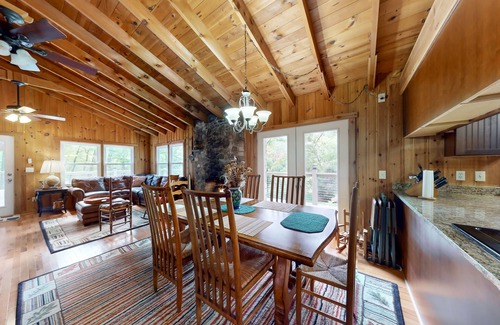 Boone House | Dog-friendly cabin with fireplace, deck, mountain views, & W/D