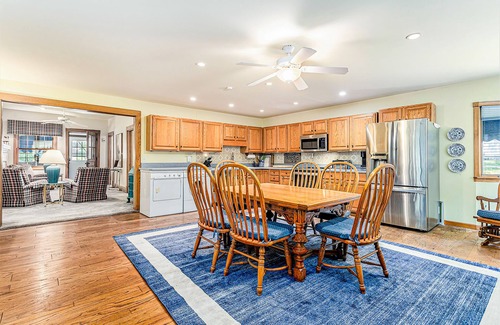 Grand Beach House | Dog-friendly home near beach with deck, grill, large backyard, wood fireplace