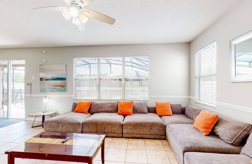 Legacy Park House | Dog-friendly home near Disney with heated pool, game room, pool spa, fast WiFi