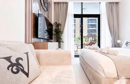 Nad Al Sheba Apartment | Elegance at Aziz Riviera Studio & Balcony