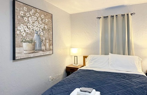 Central Oklahoma City Apartment | Elegant 1-Bed Oasis! Prime Asia District Spot | Stylish Kitchen & Rainfall Shower