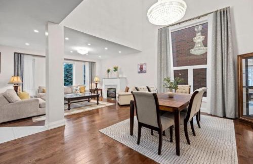 Hurontario House | Elegant 5-Bedroom Family Home Patio & Fireplace