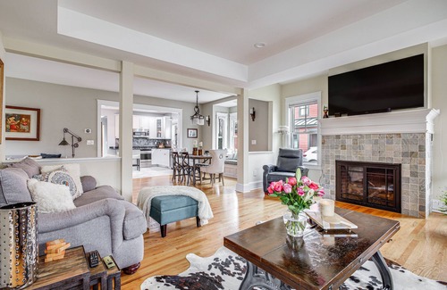 Saratoga Springs House | Elegant Saratoga Springs Stay: Walk to Town, Track