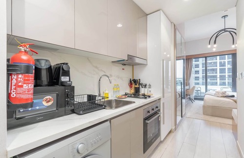 Nad Al Sheba Apartment | Elegant Studio at Azizi Riviera Sleeps 2 with Pool
