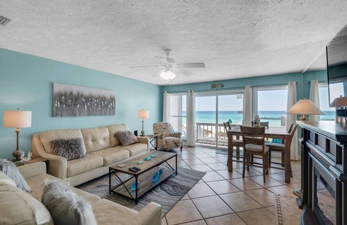 West Panama City Beach House | Emerald Winds 2BR/2.5BA Beach Townhome Directly on the Beach Located Near Pier Park!