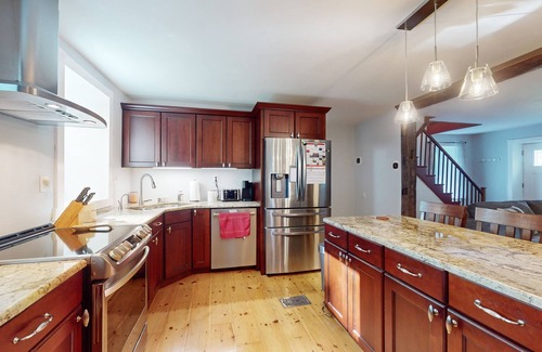 Chazy House | Escape to this spacious lakefront retreat with W/D, AC, firepit, & grill