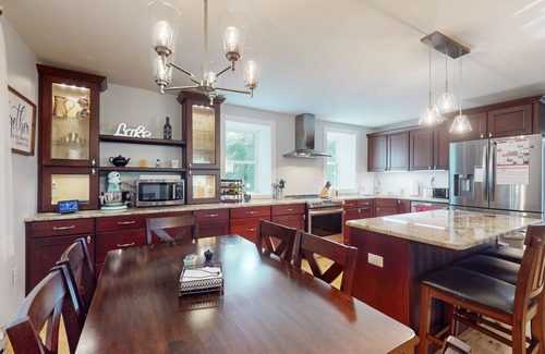 Chazy House | Escape to this spacious lakefront retreat with W/D, AC, firepit, & grill