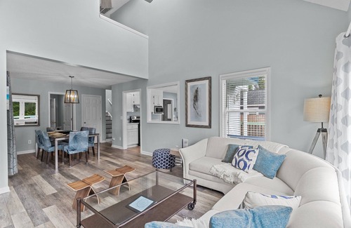 Tranquil Harbour House | Fenced in yard, Short walk to the beach from this spacious home. Dogs welcome!