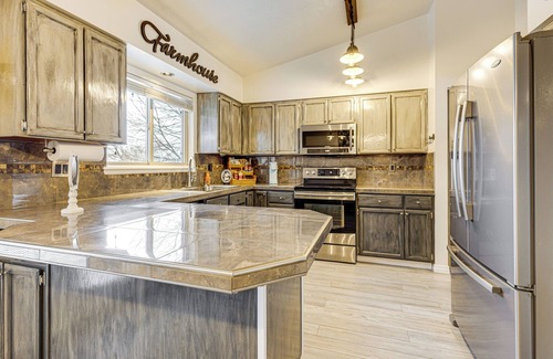 Pocatello House | Fenced Yard, Patio: Family-Friendly Pocatello Home