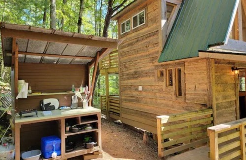 Suches Cabin | Firefly Bend Treehouse - View of the National Forest from Your Bed