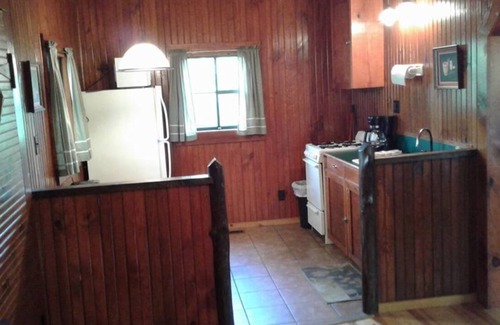 Hot Springs Cabin | FIVE POINTS~LAKE HAMILTON: Cabin#C ~ 1BR w/Queen Bed, Futon in LR, Full Kitchen, Breakfast "Fixins" Provided, Jetted Tub, Balcony Deck off BR