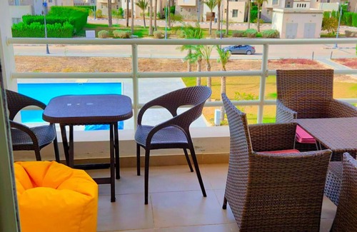 Marsa Matruh Ski Chalet | For rent in Amwaj North coast chalet 2 bedrooms,fully furnished directly on pool