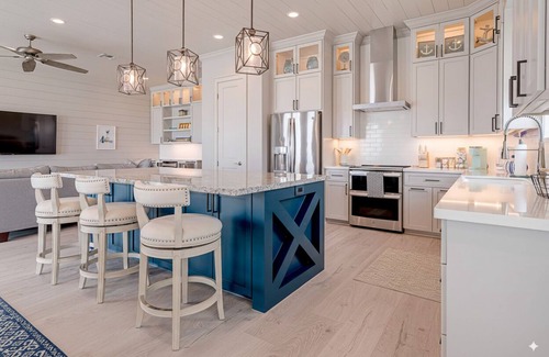 Spanish Grant House | From the moment you arrive, the Gulf stretches out before you in an endless sweep of blue and gold — a living canvas of rolling waves, soft breezes, and skies that shift with every hour. Here, the ocean isn’t just a view; it’s a rhythm that slows you