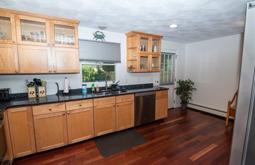 Saunderstown House | Front porch 4 rockers, Private back w/covered deck. Mid-Aug available. Loci!