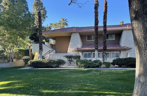 Racquet Club West Condo | Furnished, comfortable Mid-Mod unit with Pool. Quiet, all utilities included!