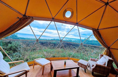 Llanybri Cabin | Geodome Glamping With sea Views Near Pendine