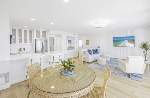 Siesta Key Village Apartment | Gertrude's Siesta | Oceanview Penthouse | 1 min walk to Beach Path + Huge Terrace