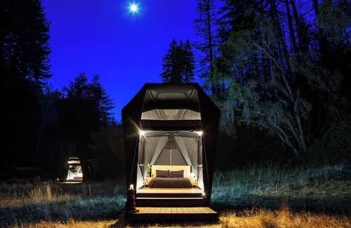 Kalispell Cabin | Glamping Near Glacier & Whitefish, 80 Acres, River Access, Mtn Views: Tent C5