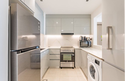 Jadaf Apartment | Glimpse of Burj Khalifa 1BR, Near Zabeel Stadium, Minutes Drive to Dubai Frame