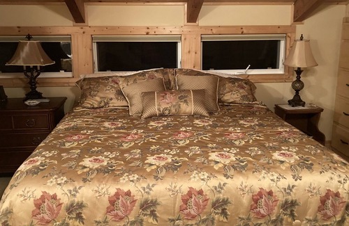Sylva House | Glorious Mountain View’s, private serenity with fireplace and covered deck.