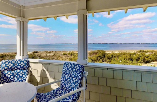 Bald Head Island House | Green Teal - Spacious Oceanfront Home, Beautiful Sunset & Old Baldy Views, Both Clubs, Golf, 7 Decks