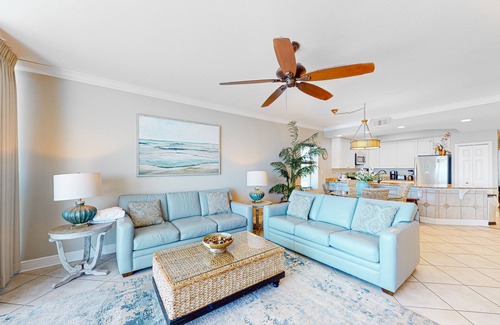 Gulf Shores Condo | Gulf-front condo with pool, sauna, washer/dryer, cable, & central AC