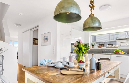 Olpenitz House | Harbour House - 1st row on the water, roof terrace, sauna, fireplace, 2 parking spaces