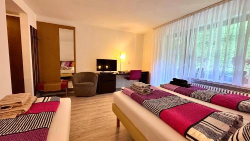 Schonach im Schwarzwald Bed & Breakfast | Haus Schanzenblick Gästezimmer8 für 3 Personen mit Bad und Terrasse