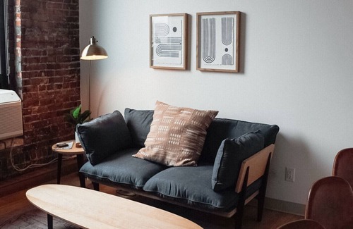 Duluth Apartment | High Ceilings & Windows + Exposed Brick + Central