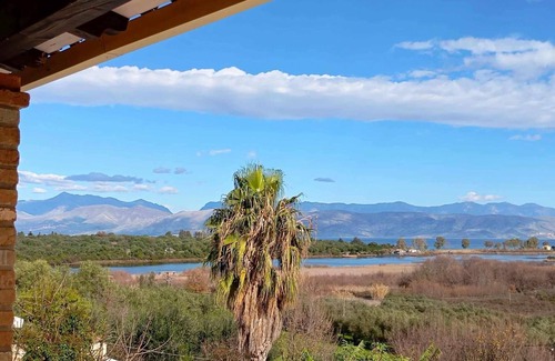 Peroulion House | Holiday Home 'Antinioti Lake Villa, North Corfu' with Sea View, Wi-Fi and Air Conditioning