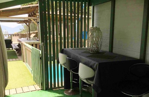 Olmeto Ski Chalet | Homerez - Chalet for 5 ppl. with swimming-pool, sea view and terrace at Olmeto