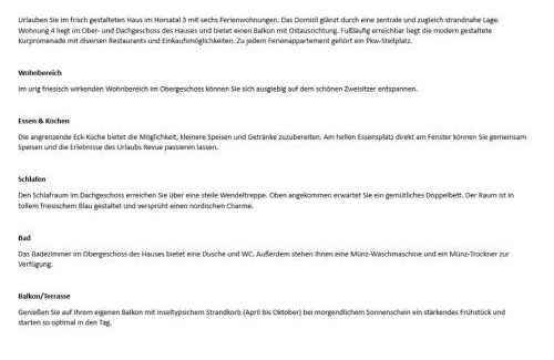 Wenningstedt-Braderup Apartment | Horsatal 3A, App 4