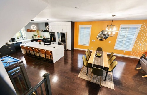 Lower Lawrenceville House | ★ HostWise Stays ★ Luxe Kid-Friendly Home with Rooftop deck, Garage, High End Kitchen, More!