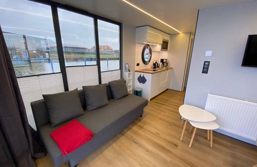 Barth Boat Rental | Houseboat Fjord Vela with bio sauna and roof terrace in Barth