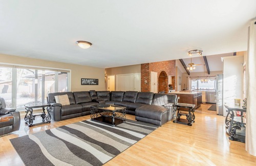 Lakeside House | Inviting lakefront homes w/hot tub, dock, Living Room, firepit, & washer/dryer